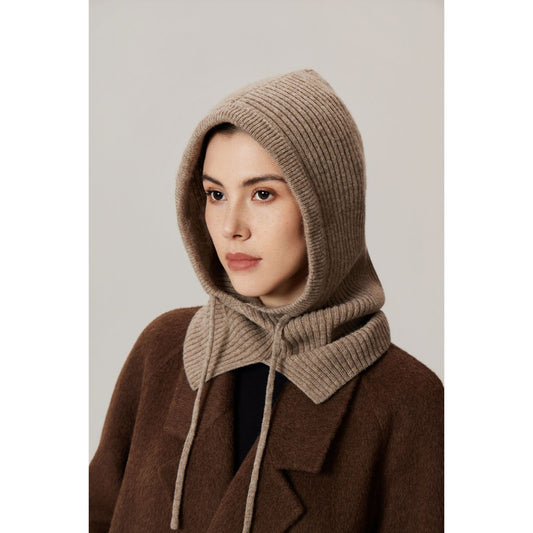 Women's Solid Color High-end Windproof Premium-knit Hat