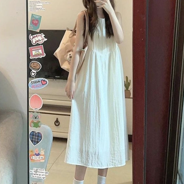 French-style Soft Sleeveless Tank Dress
