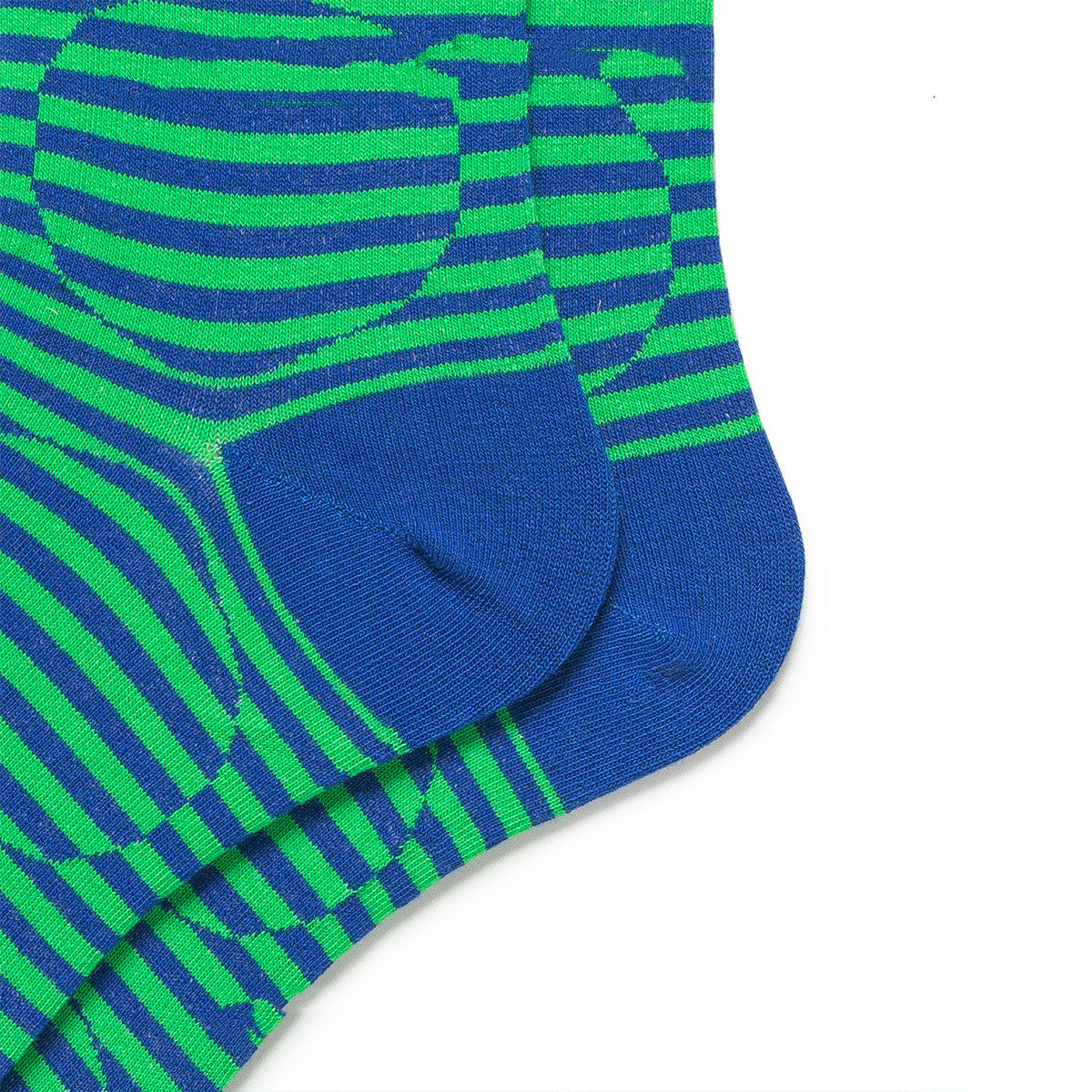 Striped Contrast Color Circle Socks Sports Spring And Autumn Cotton Green Mid-calf