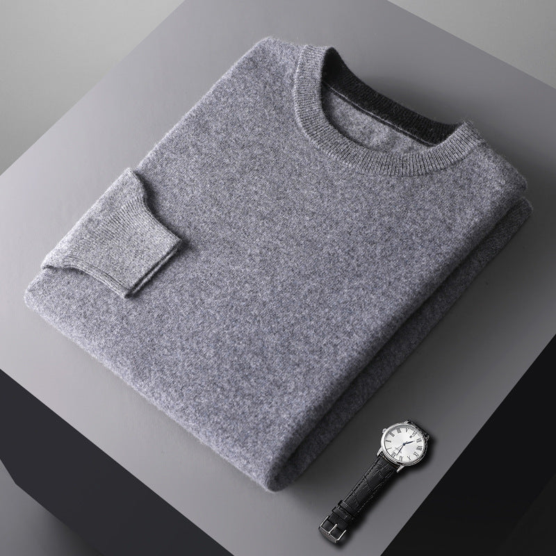 Men's Knitted Thickened Crewneck Versatile Sweater