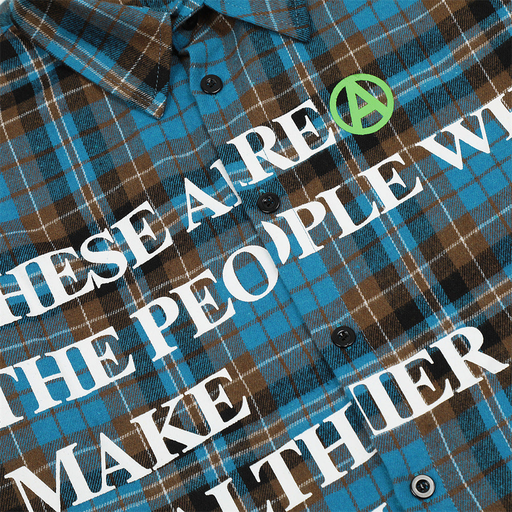 American Retro Plaid Shirt Coat Spring And Autumn Loose