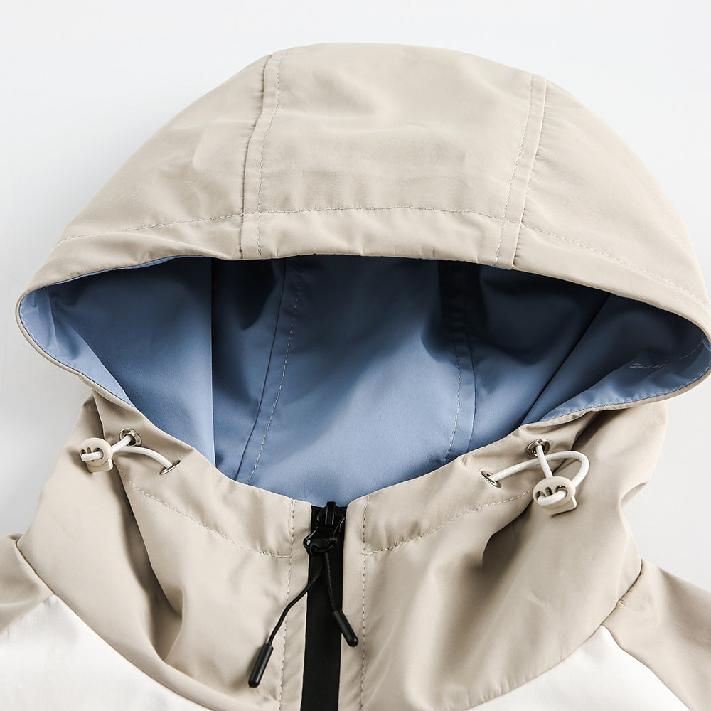 Brand Men's Clothing Color Contrast Patchwork Jacket Coat