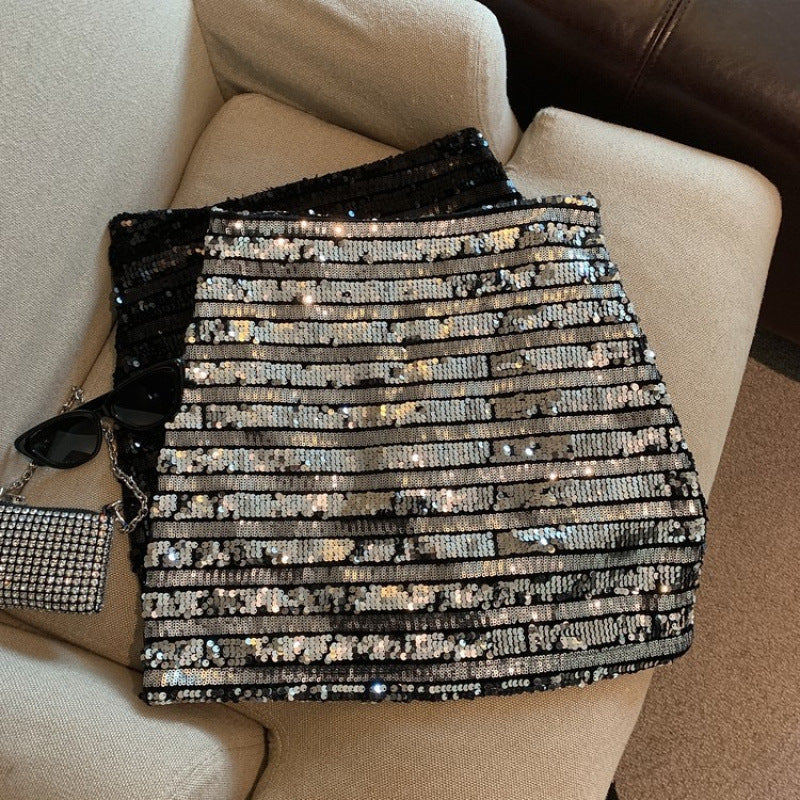 New Womens Chic Sequin Bodycon Skirt