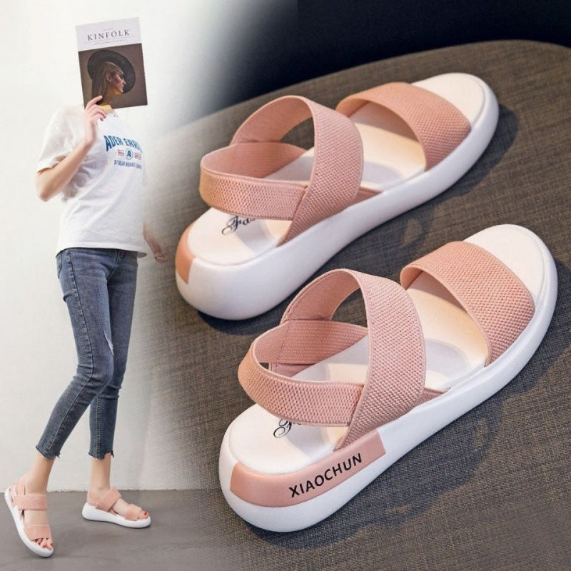 Flat Beach Shoes Fashion All-match Elastic Sports Shoes Casual Women's Shoes