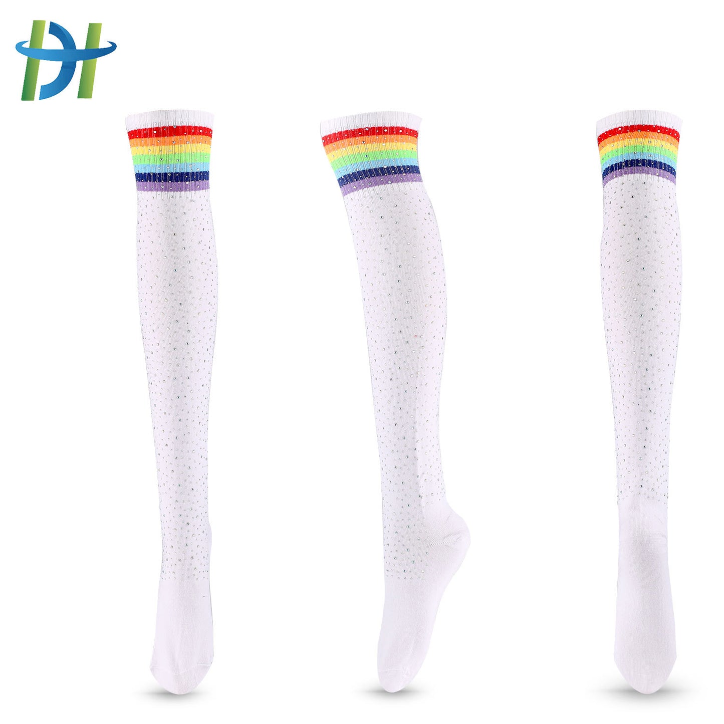 Diamond Stocking Women's Striped High Cotton Socks