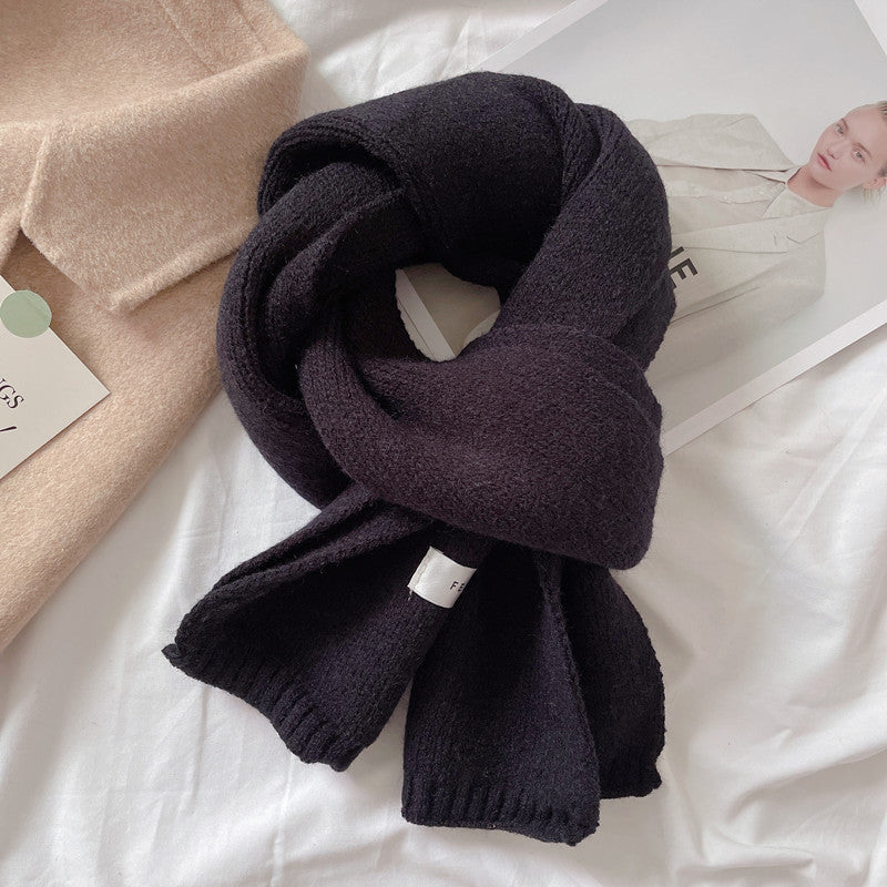 Students' Solid Color Trendy White All-match Scarf
