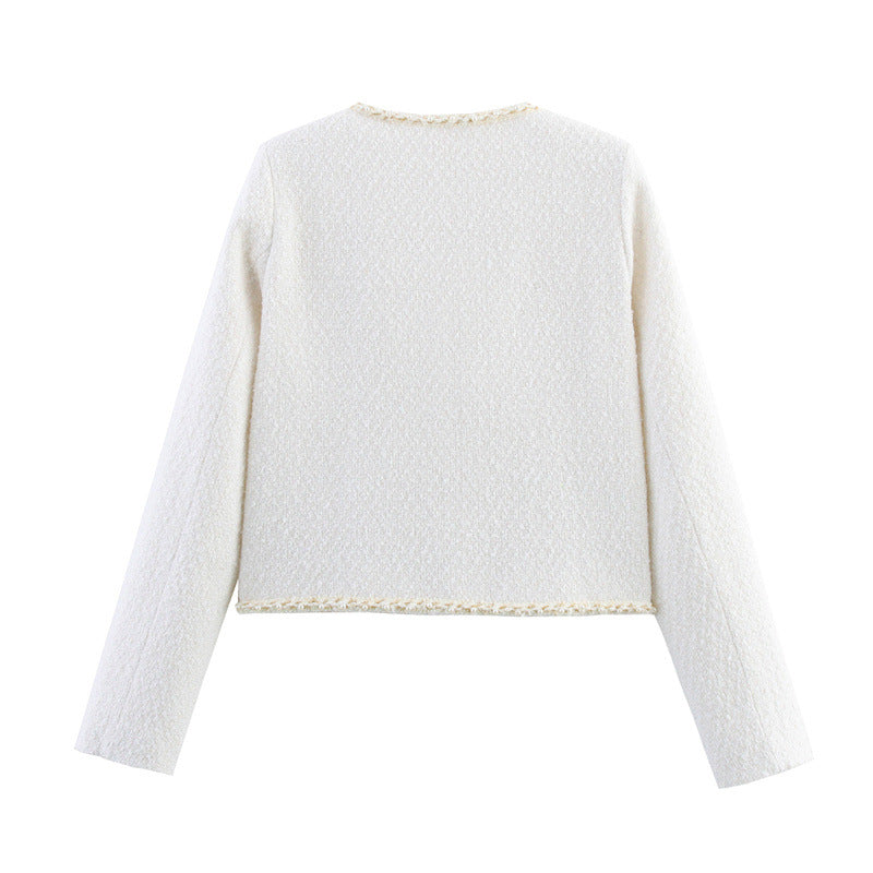 Solid Color European And American Style Pearl Decorative Coat