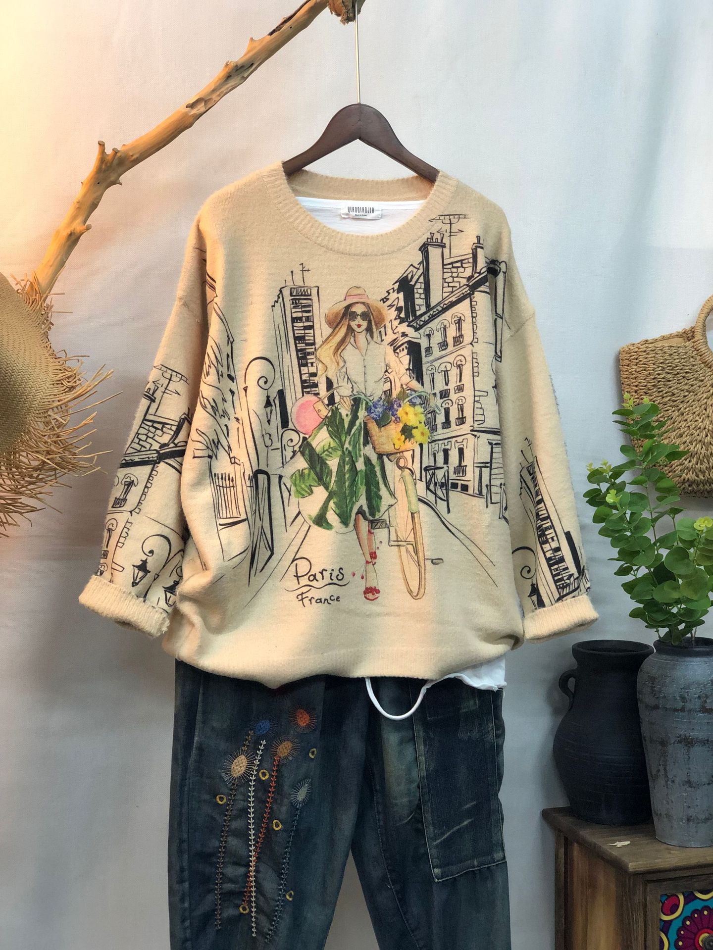 New Women's Loose-fitting Round-neck Sweater For Outerwear