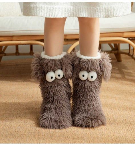 Thickened And Fleece Anti-slip Women's Plush Snow Socks And Shoe Covers
