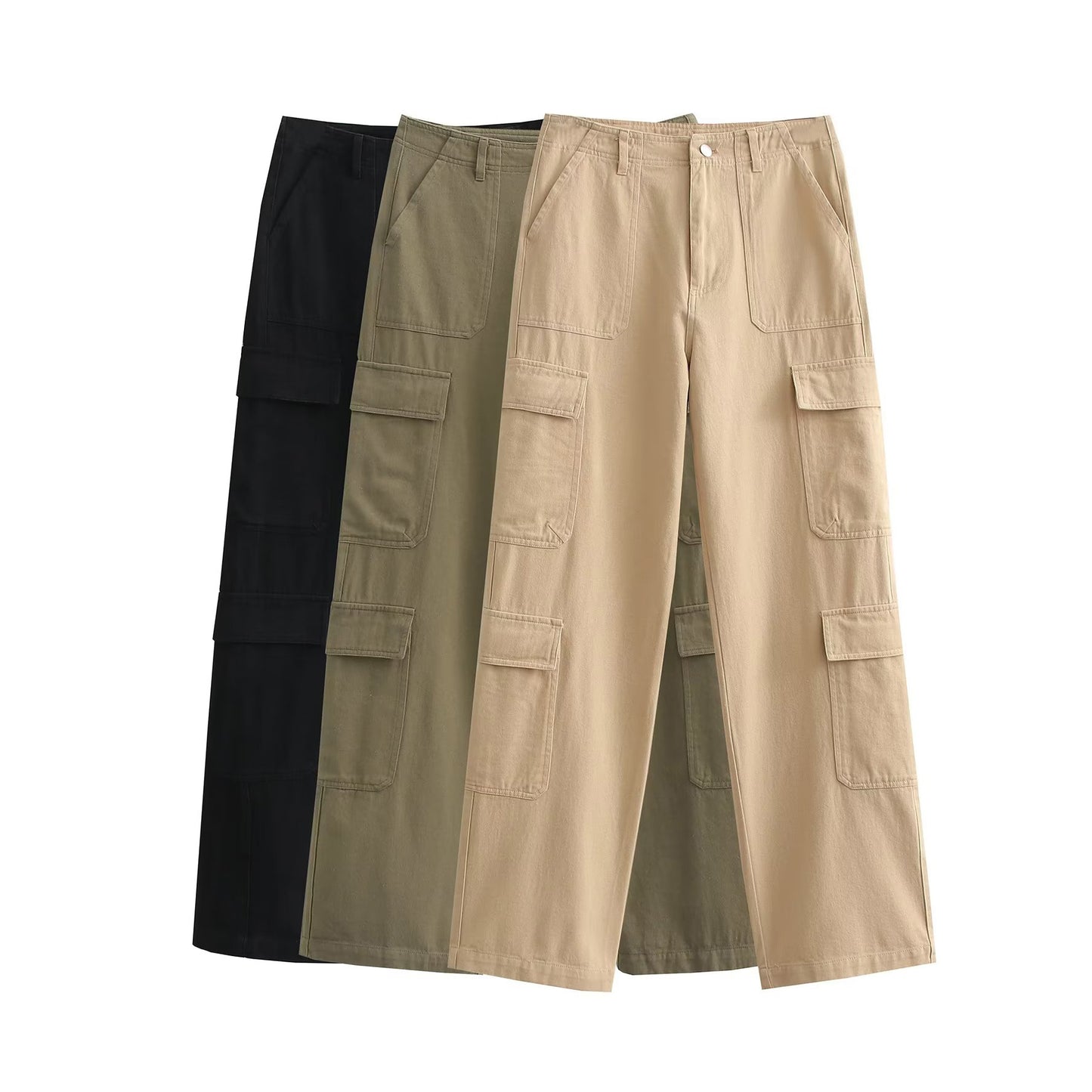 Women's Fashionable And Versatile Multi-pocket Workwear Long Pants