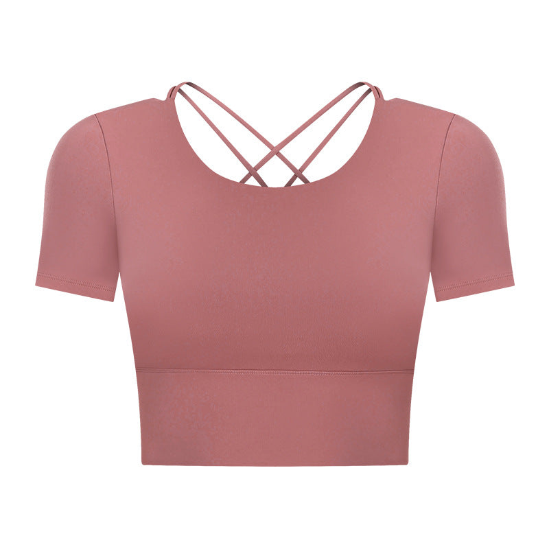 Outdoor Leisure Short Summer Women With Chest Pad Yoga T-shirt