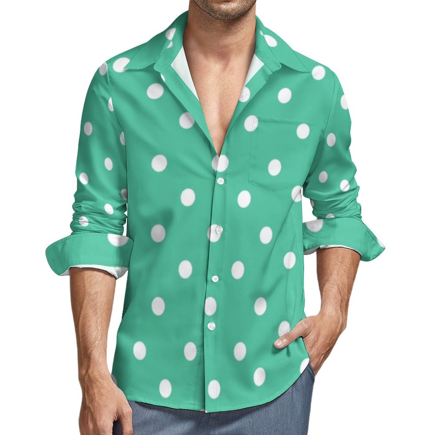 Men's Long Sleeve Digital Printing Shirt
