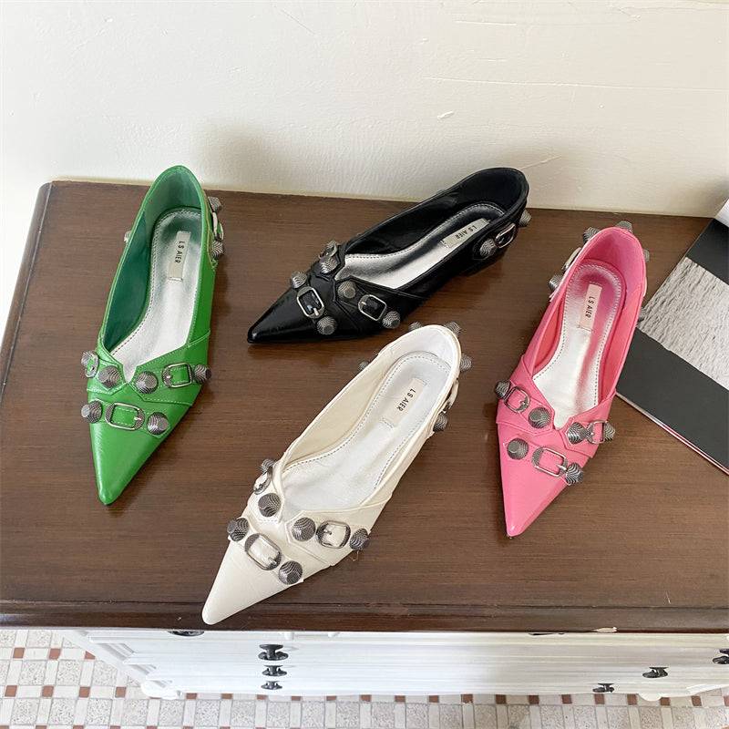 Pointed Rhinestone Chain Single Shoes Spring And Summer