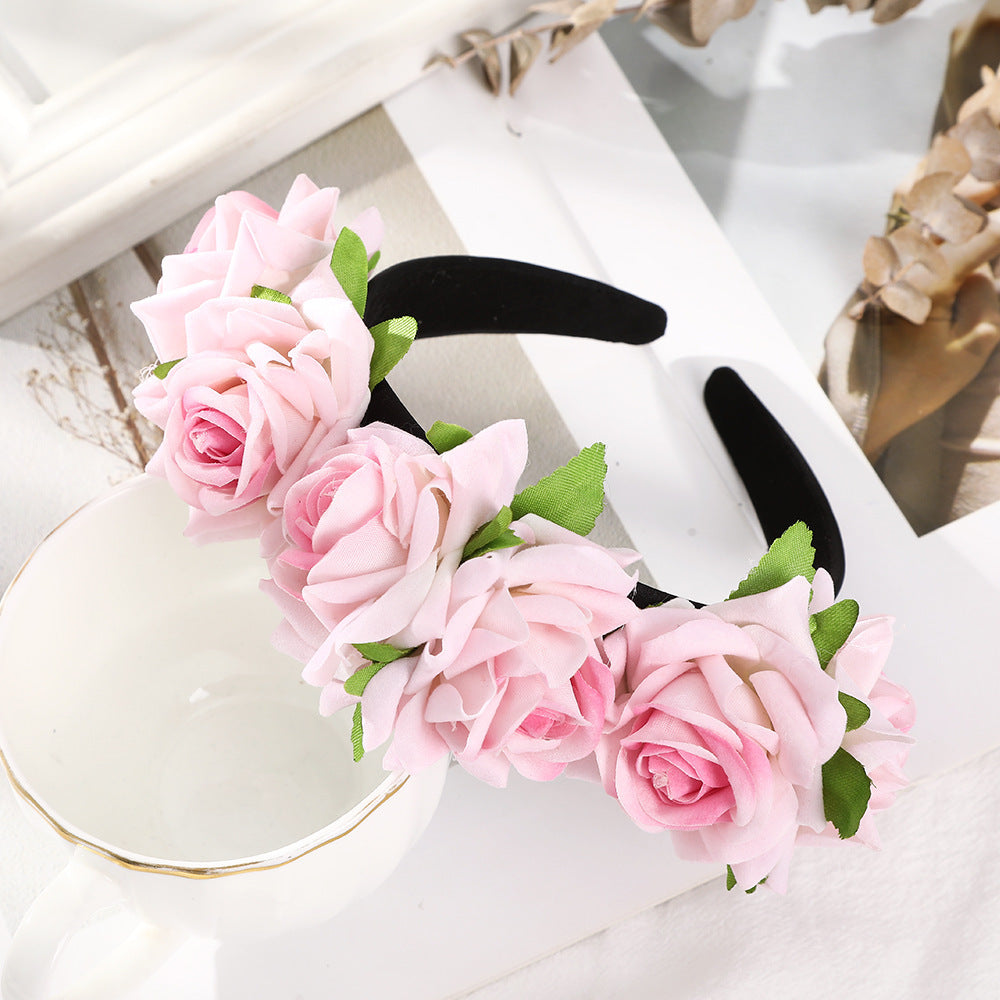 Rose Head Hoop Sen Female Wreath Bride Jewelry