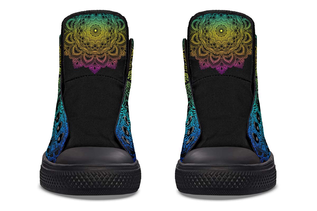 Men's And Women's Fashion Color Printing High-top Canvas Shoes