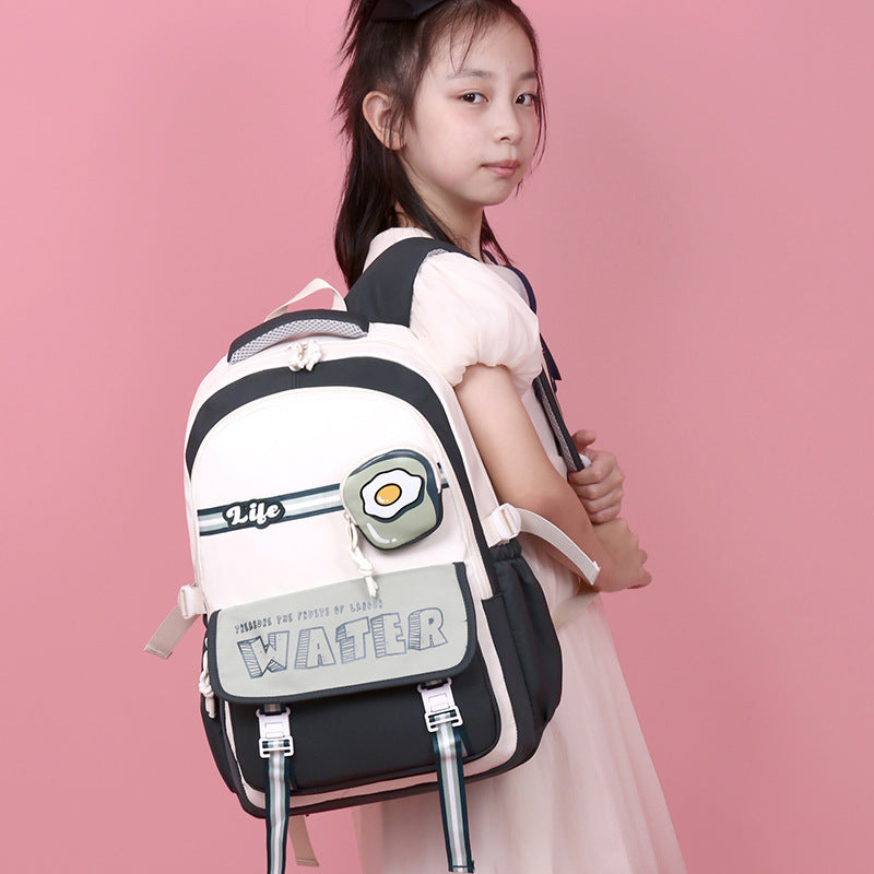Casual And Lightweight Elementary And Middle School Student Schoolbags Burden Reduction