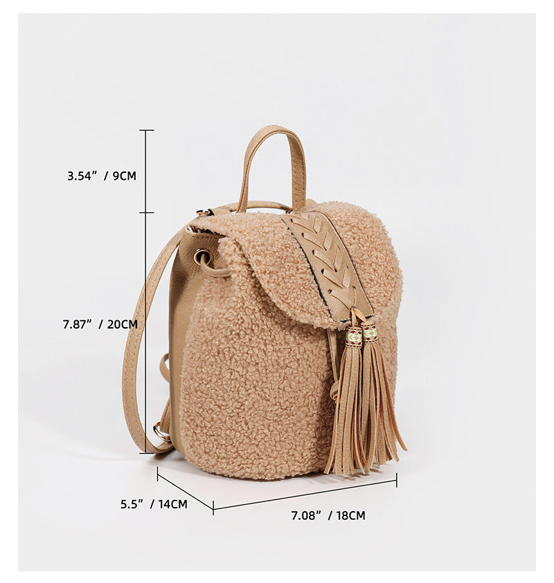 Women's Tassel Bucket High Sense Mao Bag