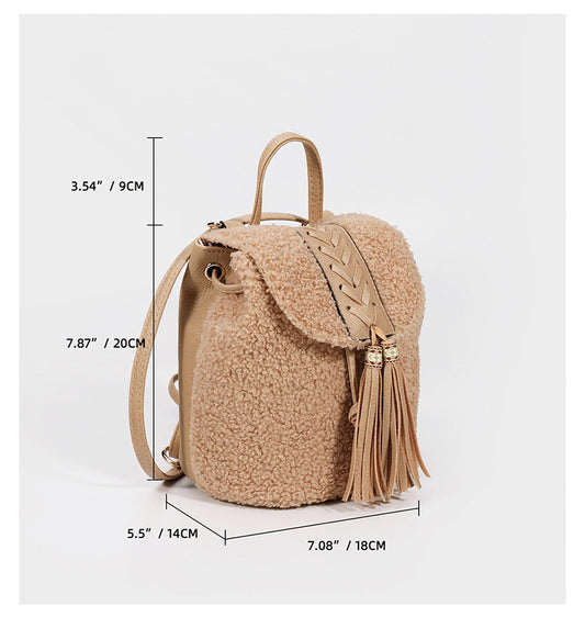 Women's Tassel Bucket High Sense Mao Bag