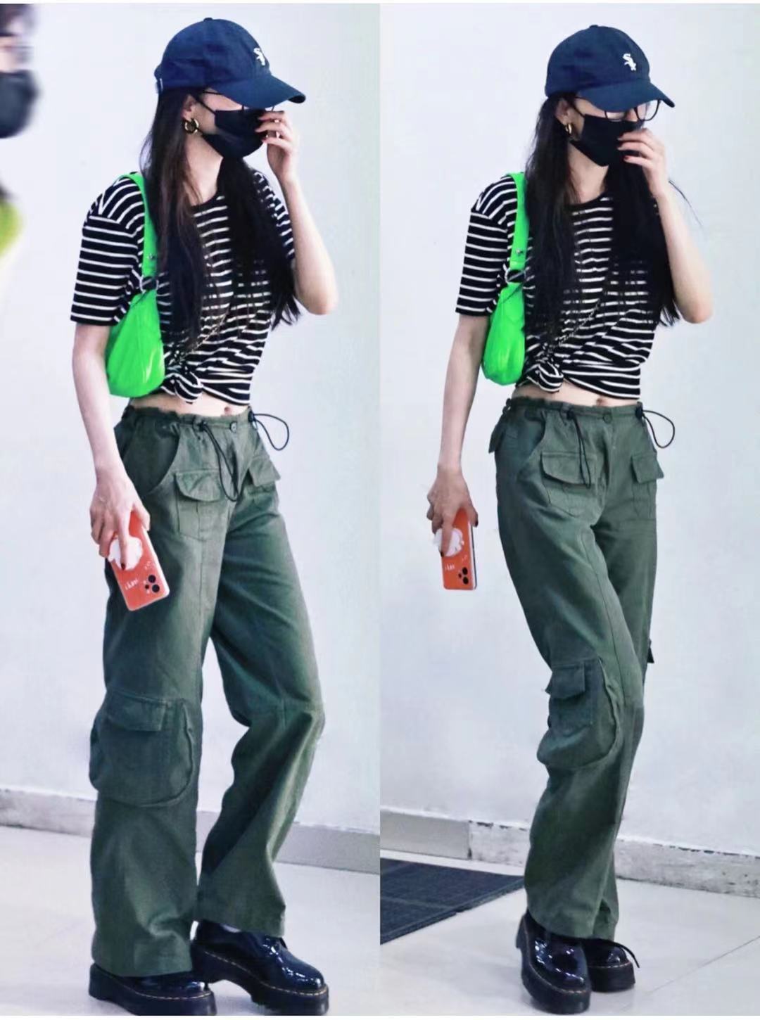 Multi-pocket American High Waist Straight Casual Pants
