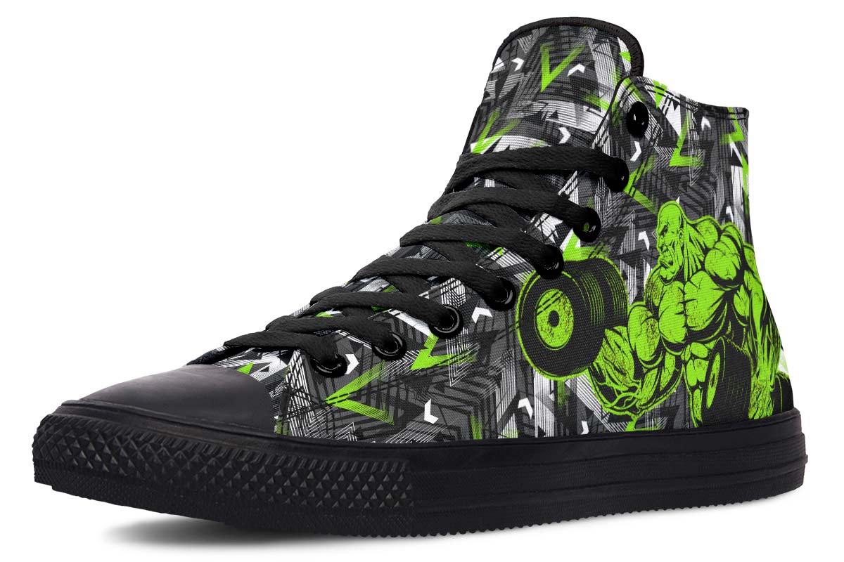 Men's And Women's Fashion Color Printing High-top Canvas Shoes