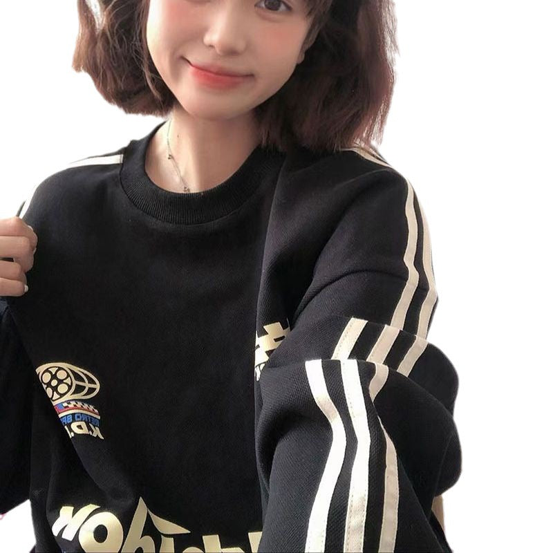 Printed Casual Loose American Retro Top