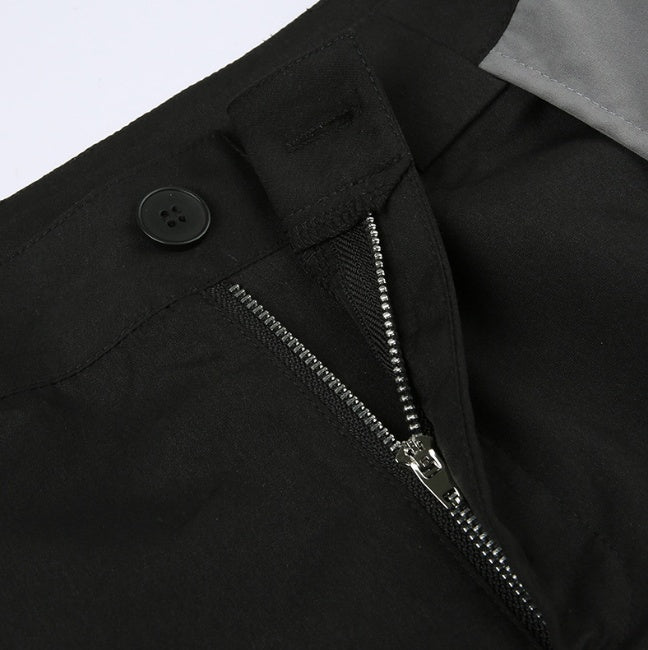 Street Chic Hollow-out Cross Design Contrast Color High Waist Woven Pants