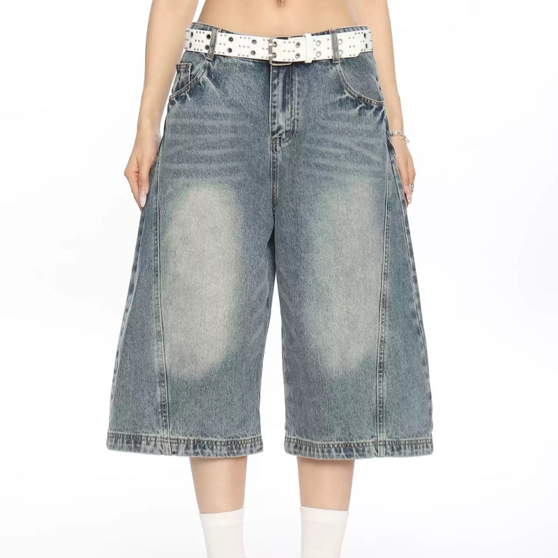 Do The Old Cowboy Cropped Pants Summer Loose Straight Casual Shorts