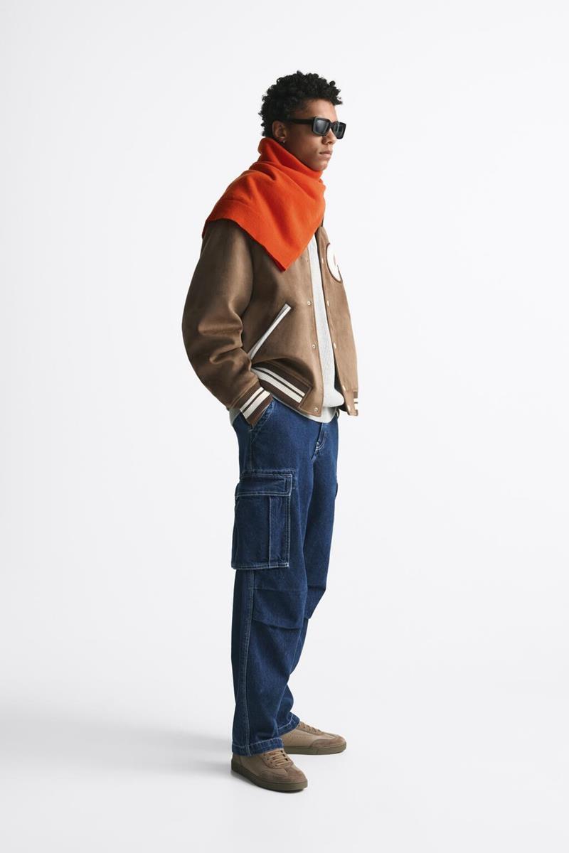 Faux Fur Baseball Uniform Jacket