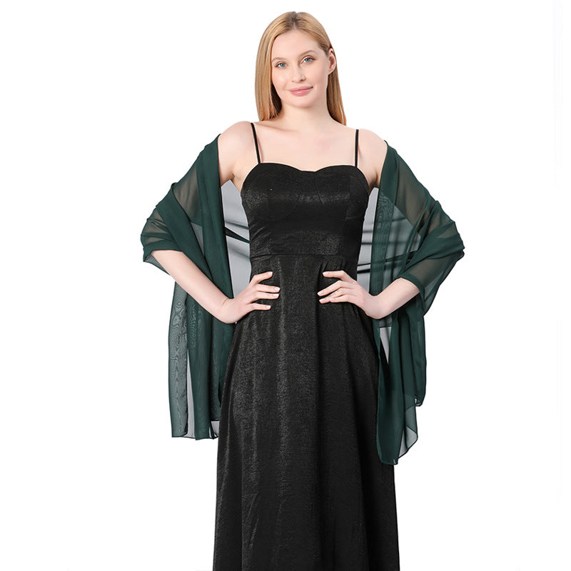 High Quality Solid Color Chiffon Dinner Shawl
