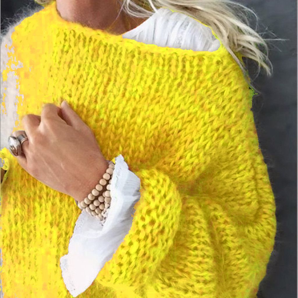 Womens Fashionable Loose Casual Knitted Sweater