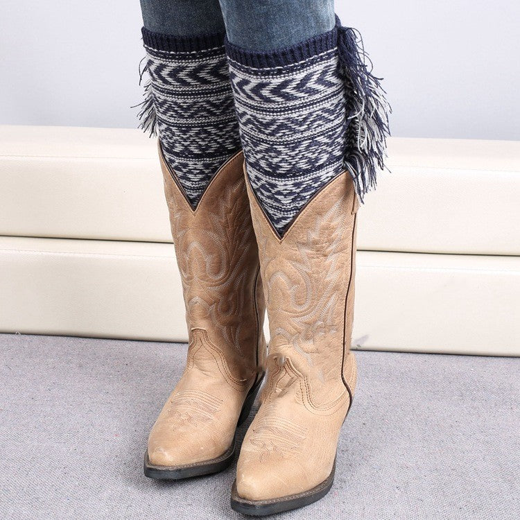 Knitted Boots For Christmas Jacquard To Keep Warm