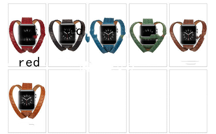 Watch Leather Leaf Pattern Breathable Personality Temperament