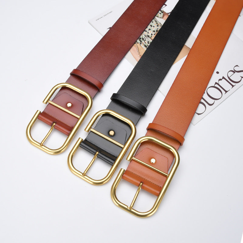 Extra Wide Leather Waist Seal Women's Trench Coat Belt