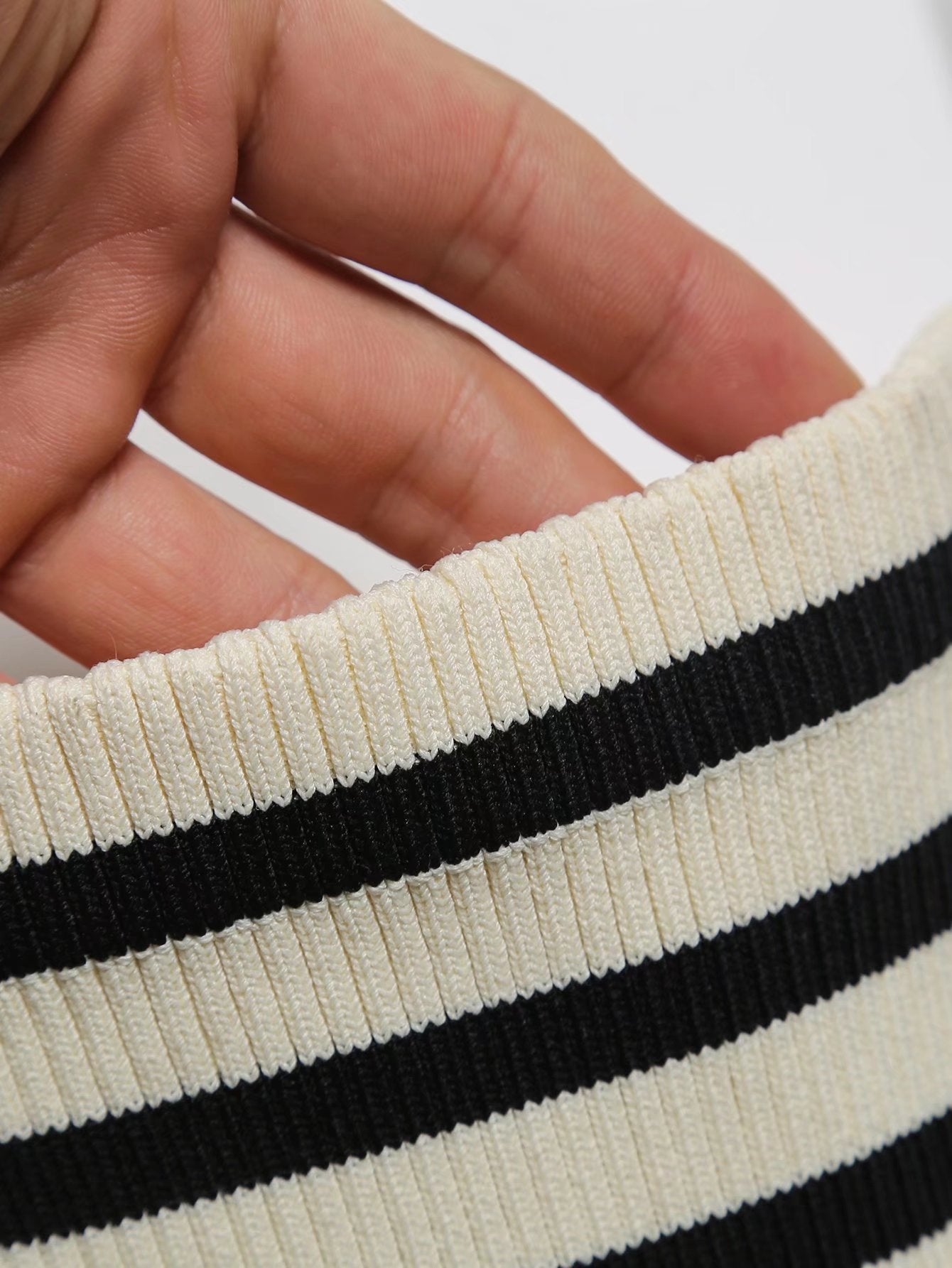 Striped Sling Straight Knitted Dress Suit