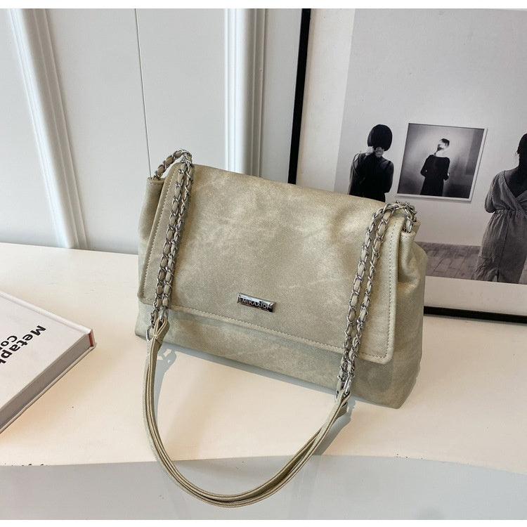 Texture Chain Shoulder Bag Crossbody Commuter Tote