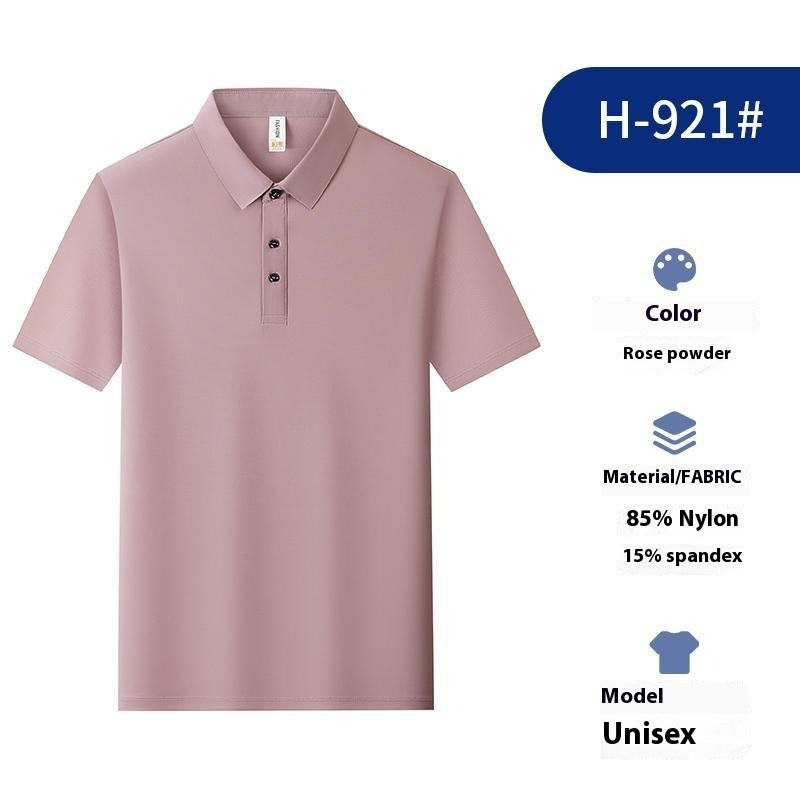 Solid Color Polo Shirt Ice Silk Lapel Short Sleeve Set