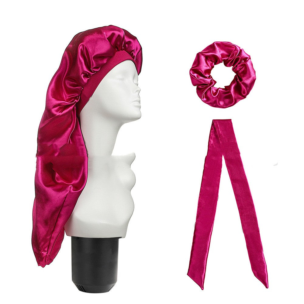 Three-piece Wide-brim Household With Long Cap And Scarf
