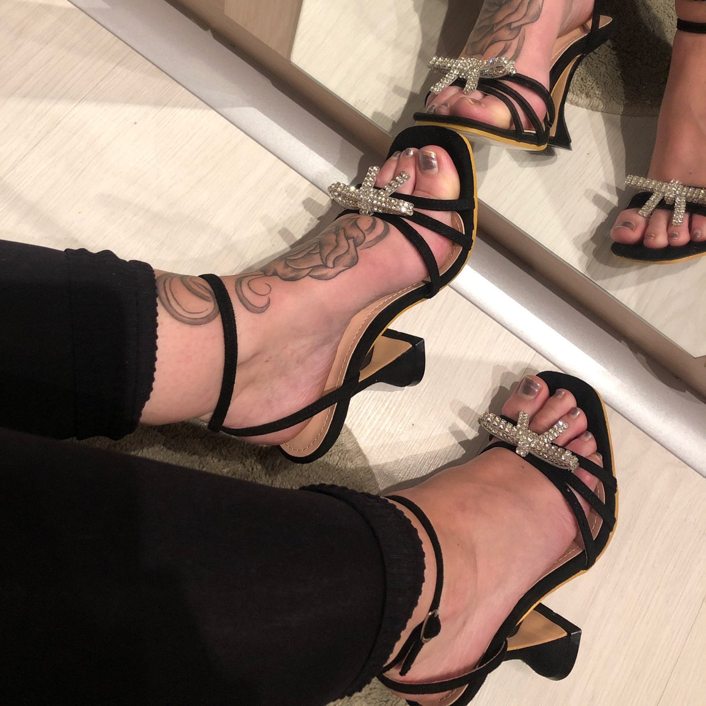 Rhinestone Wineglass High Heel Sandals
