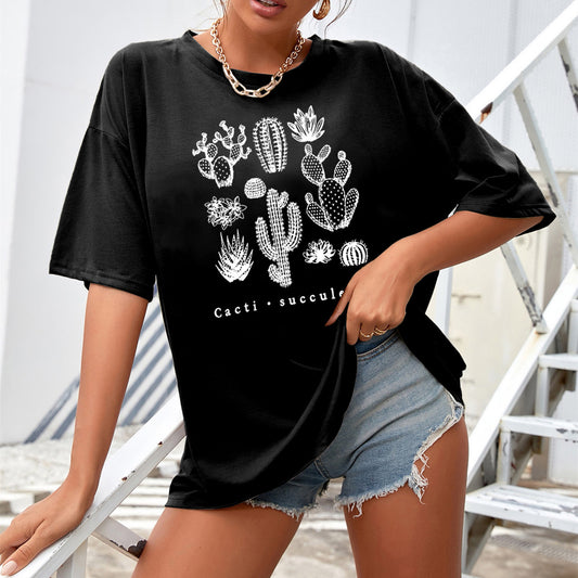 Women's Cactus Print Short Sleeve