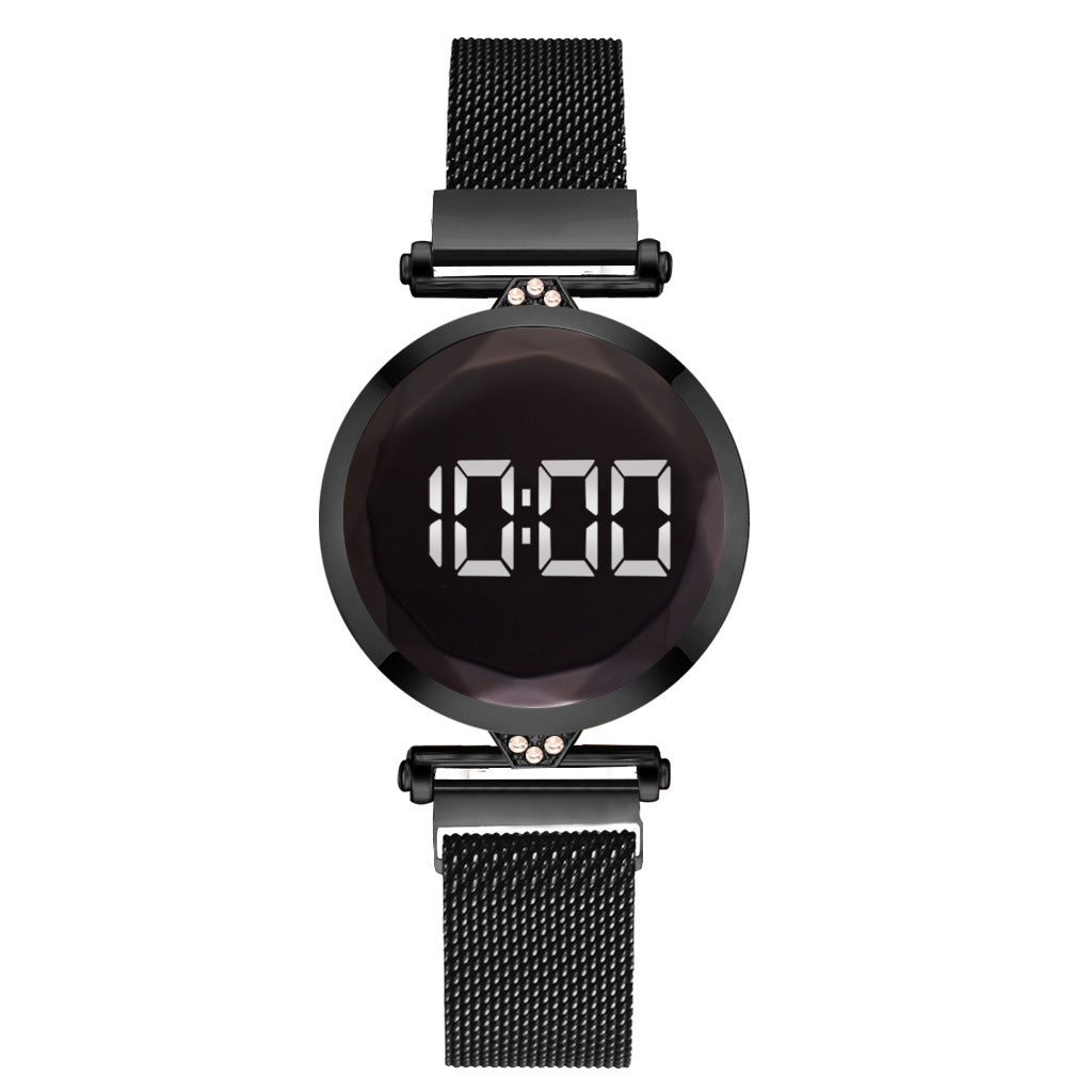 Magnetite Alloy Mesh Belt LED Sports Electronic Watch