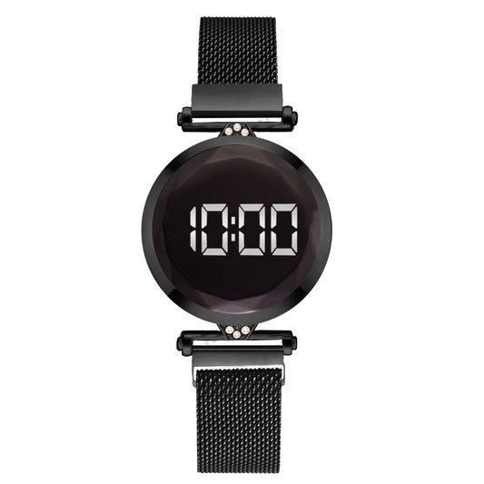 Magnetite Alloy Mesh Belt LED Sports Electronic Watch
