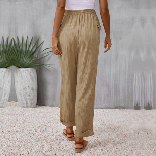 Elasticated Autumn New Pleated Casual Pants Trousers