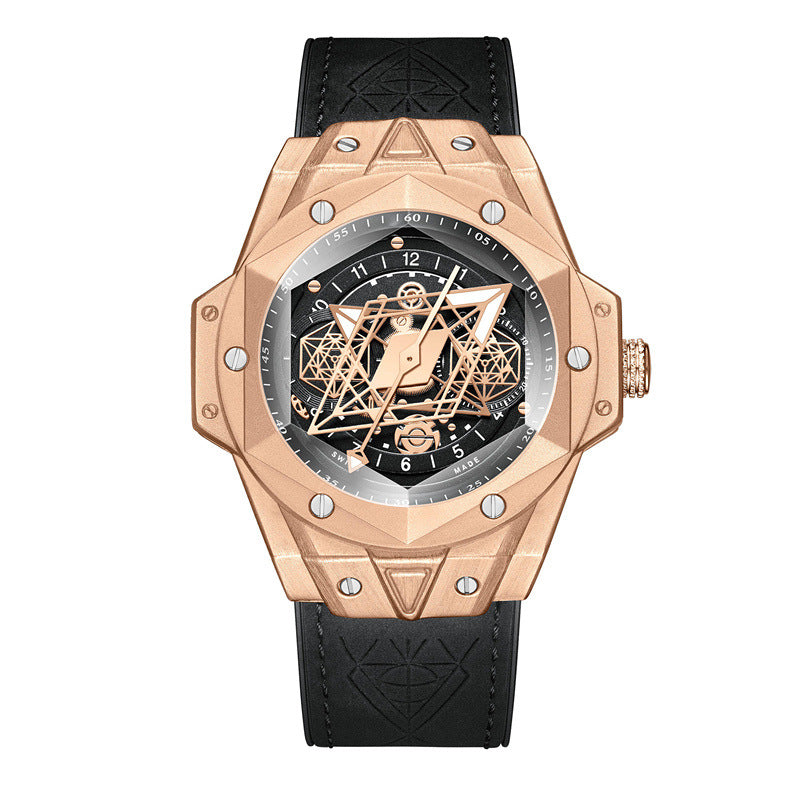 Explosive Fashion Tattoo Men's Quartz Watch Waterproof Silicone Band