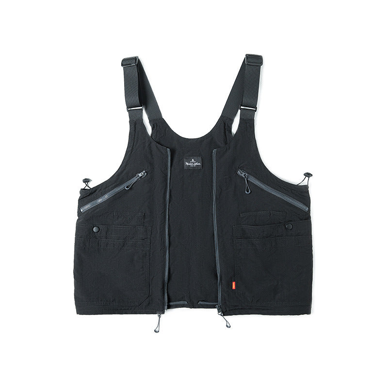 Marden Retro Multi-pocket Sleeveless Nylon Frock Vest Outdoor Functional Dual-use Shoulder Bag For Men