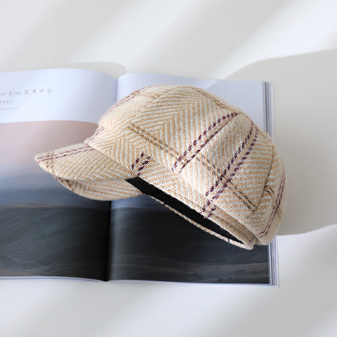 Plaid Wide-brimmed Vintage Baseball Cap