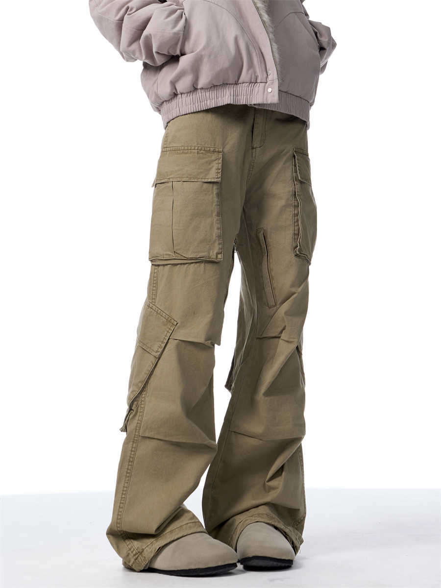 Retro Multi-pocket Cargo Loose Straight Casual Pants