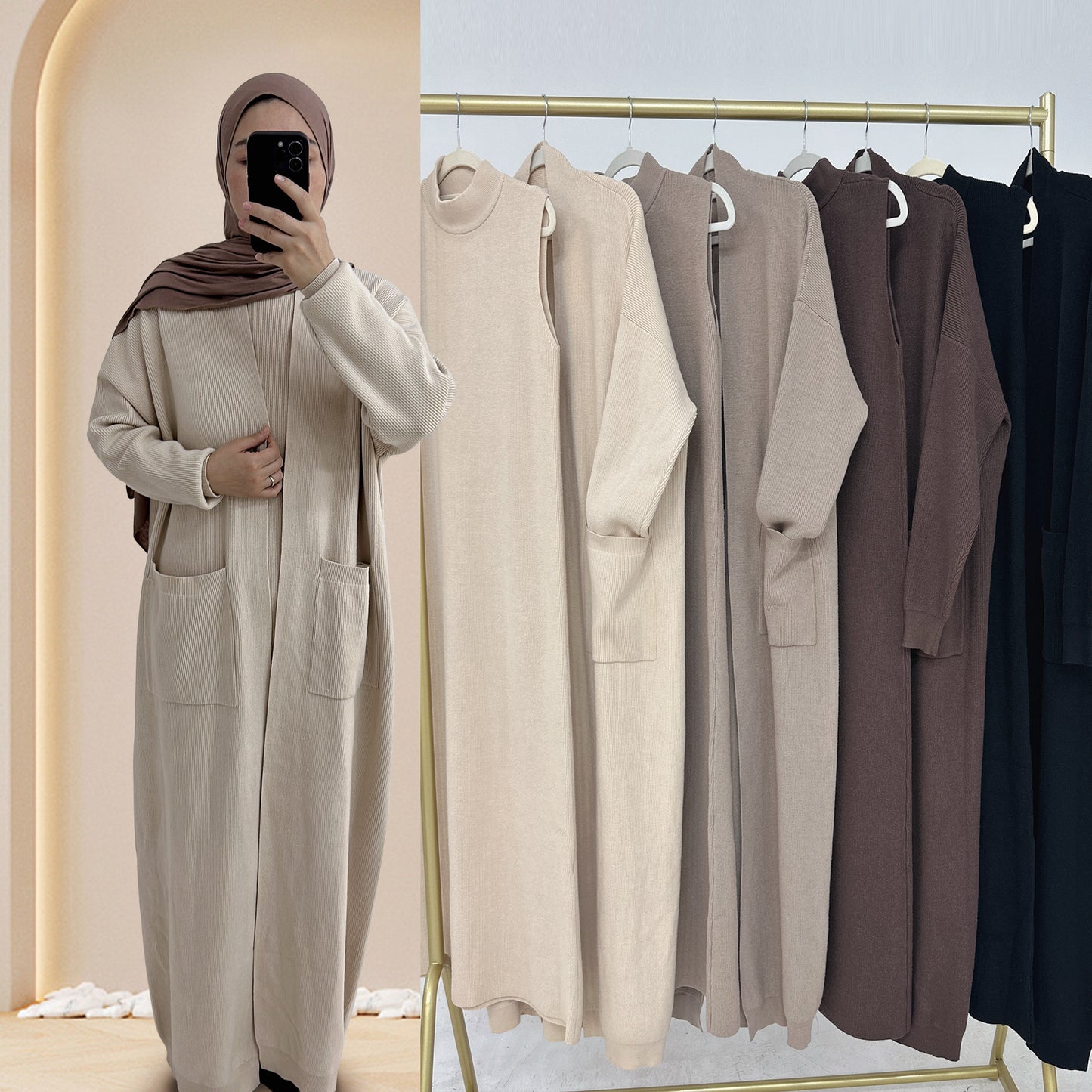 Thickened Knitted Dress Robe Turkish Style