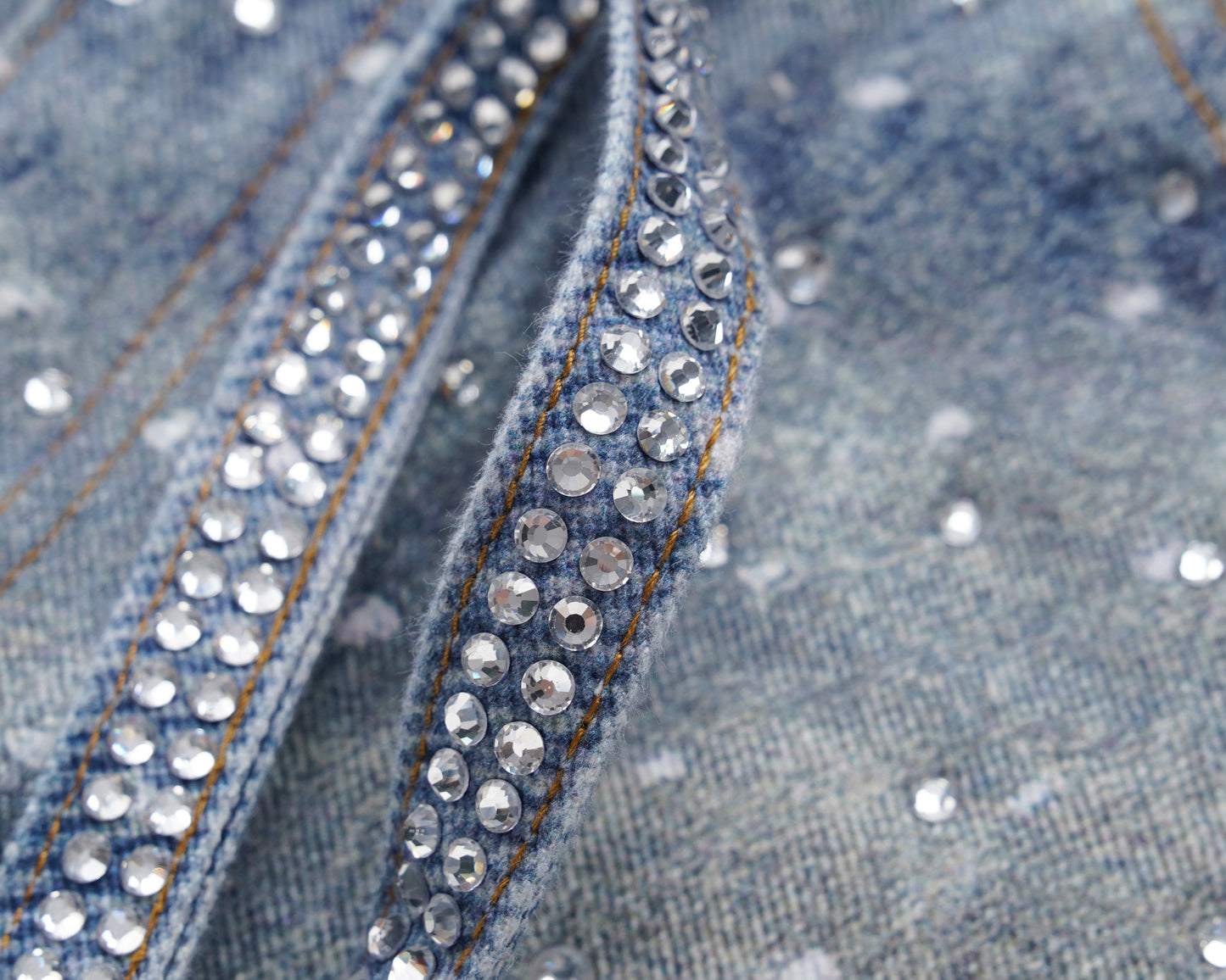 Men's Washed Loose Wide Leg Full Diamond Printed Stacked Jeans