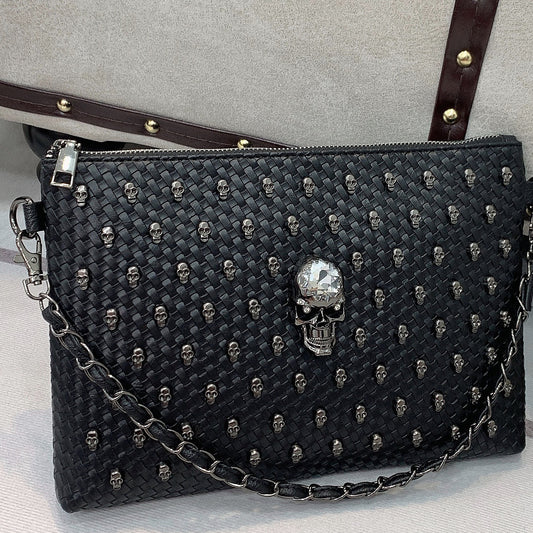 Inclined Span Of Large Capacity Rivet Clutch Bag