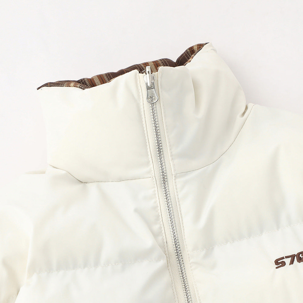 Double-sided Wear Double-sided Wear Plaid Stand Collar Cotton-padded Coat